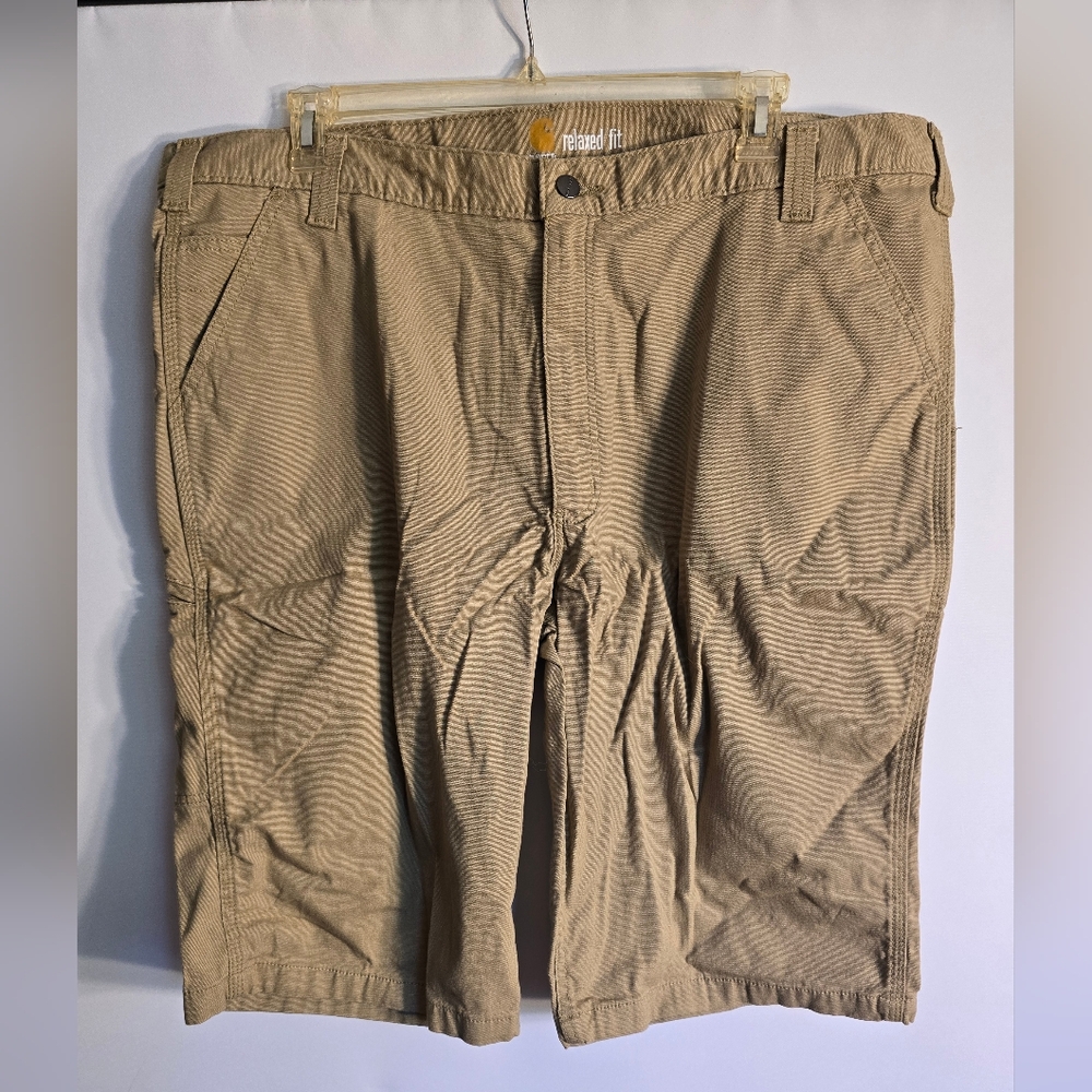 CARTHATT MENS SHORTS RELAXED FIT CARPENTER CANVAS UTILITY KHAKI TAN SIZE 42